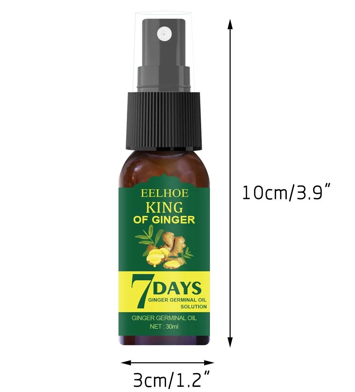 7 Day Ginger Germinal Serum Hair Growth Spray Hair Loss Treatement Prevent hair loss Effective Fast Growth Essence Oil 10pcs