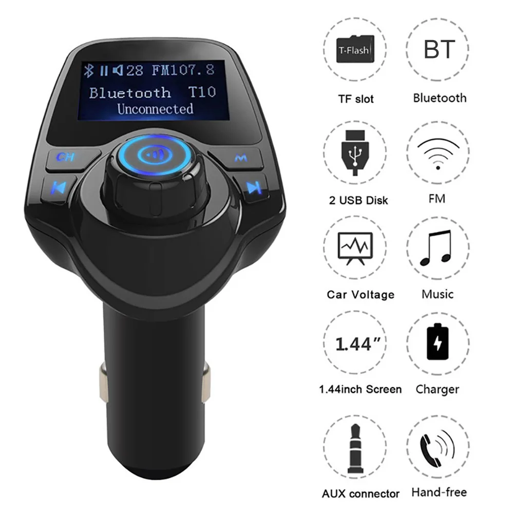 

Large Screen T11 Car Bluetooth Hands Free Lossless MP3 Player Video Navigation FM Transmitter USB Interface