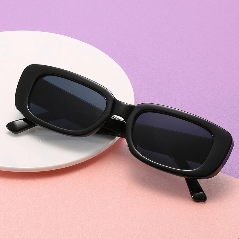 

Vintage Black Square Sunglasses Women Luxury Brand Small Rectangle Sun Glasses Female Gradient Clear Mirror Oculos De Sol