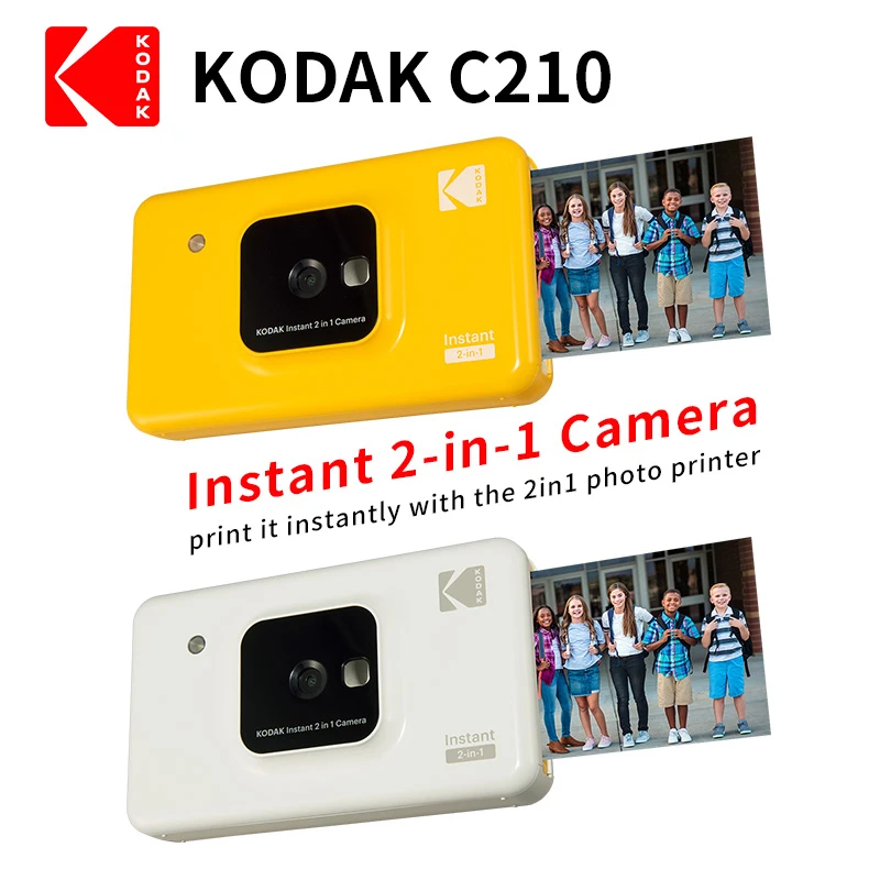 Мгновенная цифровая камера 2 в 1 KODAK C210 обновленная версия портативный