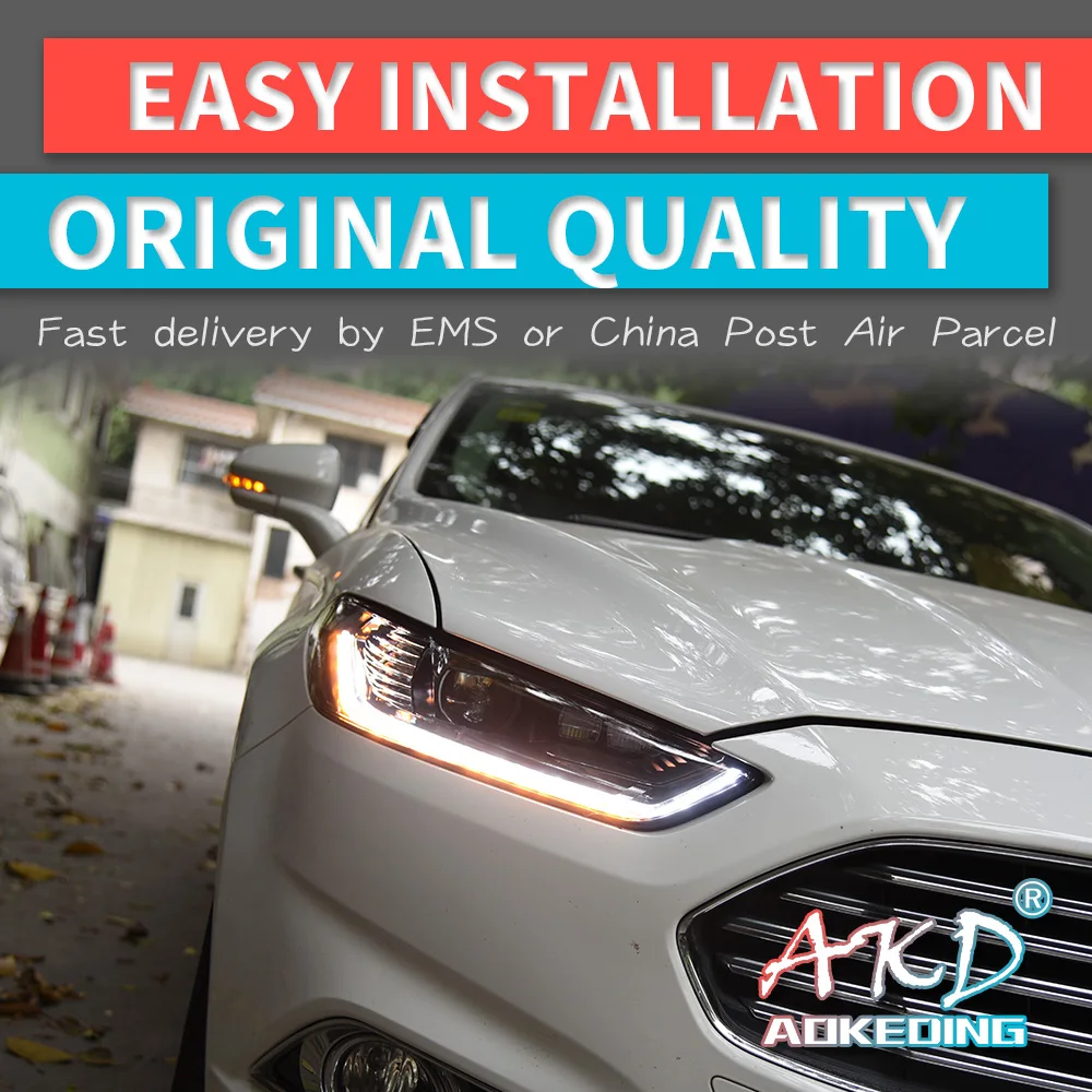 AKD тюнинг автомобильных фар для Ford Mondeo Fusion 2013-2016 светодиодные фары DRL ходовые огни