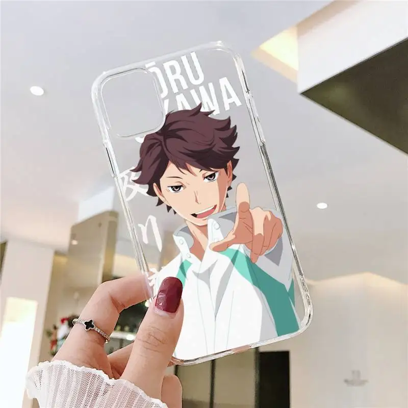 

Anime Haikyuu!! Oikawa Tooru manga Phone Case Clear Transparent for iPhone 11 12 mini pro XS MAX 8 7 6 6S Plus X 5S SE XR 2020