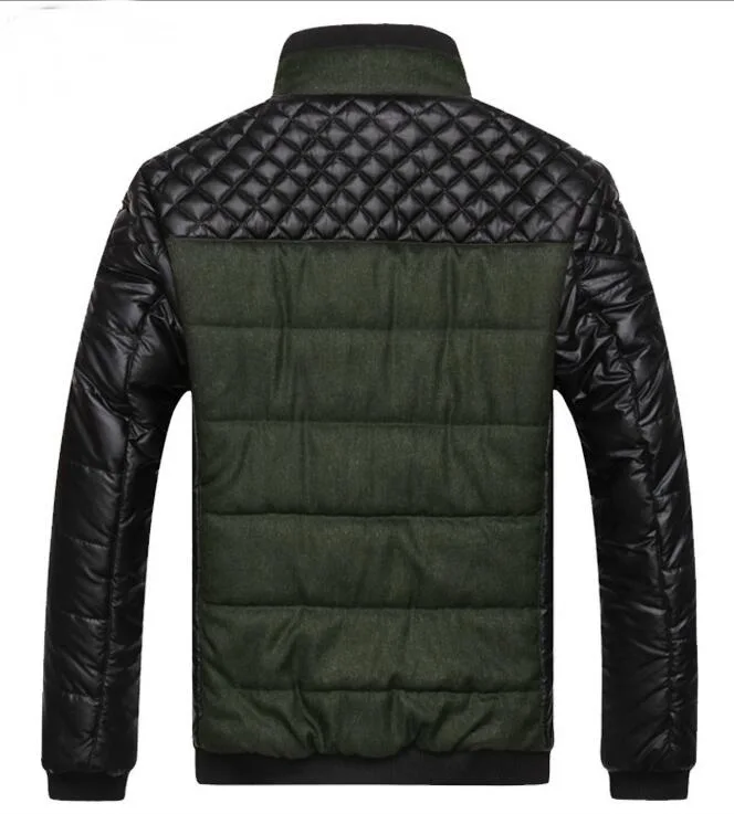 Мужские Зимние Теплые Куртки из искусственной кожи сезон зима-весна Толстые