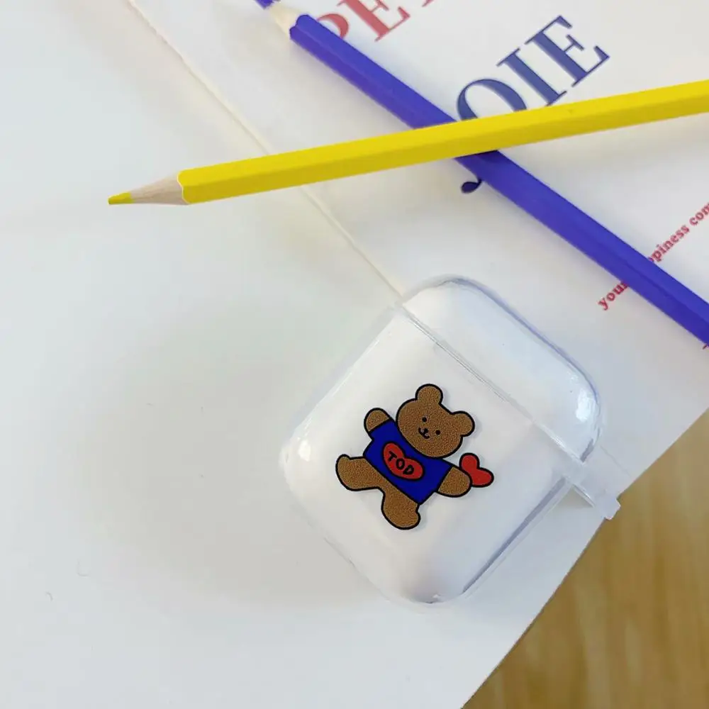3 Для AirPods чехол с милым мультяшным медведем кроликом чехол для наушников s для Apple Airpods 2 ins стильный Забавный мягкий силиконовый защитный чехол - Цвет: 3