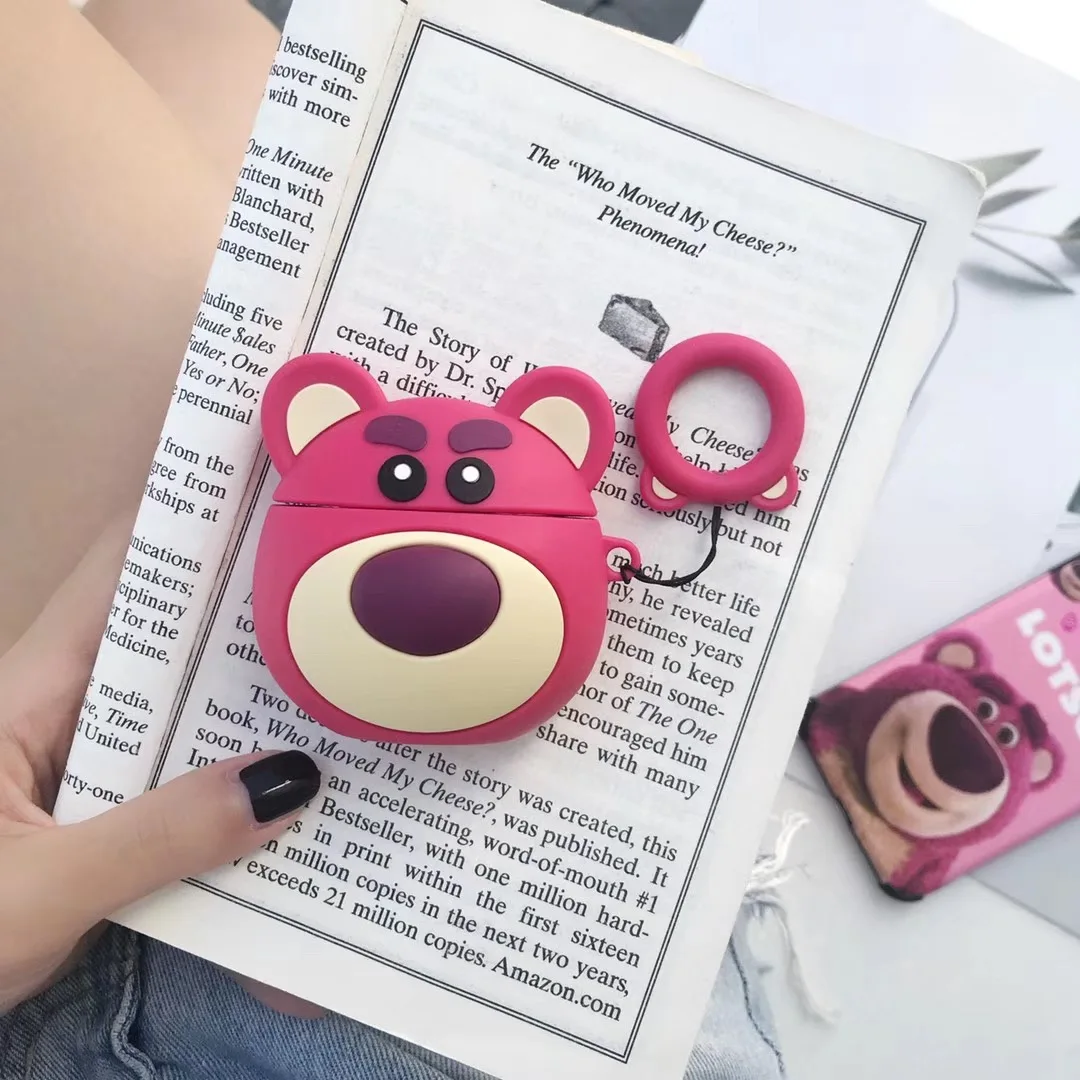 Чехол для AirPods, мультяшный силиконовый чехол для Apple Air pods 2, милый чехол для наушников, сумка для наушников, чехол с кольцом, аксессуары