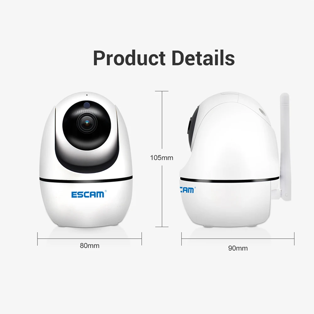 Оригинальная Беспроводная ip камера ESCAM PVR008 H.265 с автоматическим отслеживанием PTZ