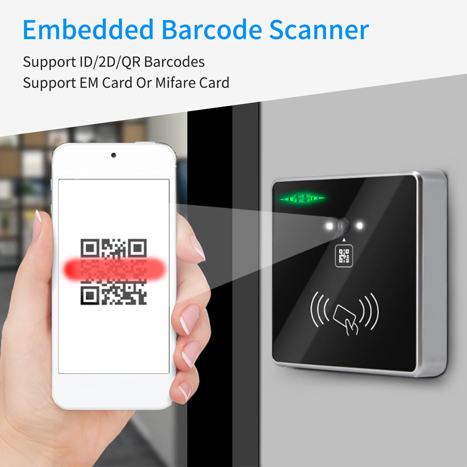 Встроенный сканер штрих-кода Aibecy 1D 2D считыватель QR-кода подключение к Wiegand