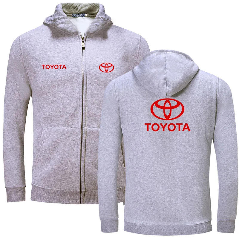

2021 Winter men fleece warm Toyota zipper Hoodies hooded Sweatshirts zipper autumn cotton soprts sportwear