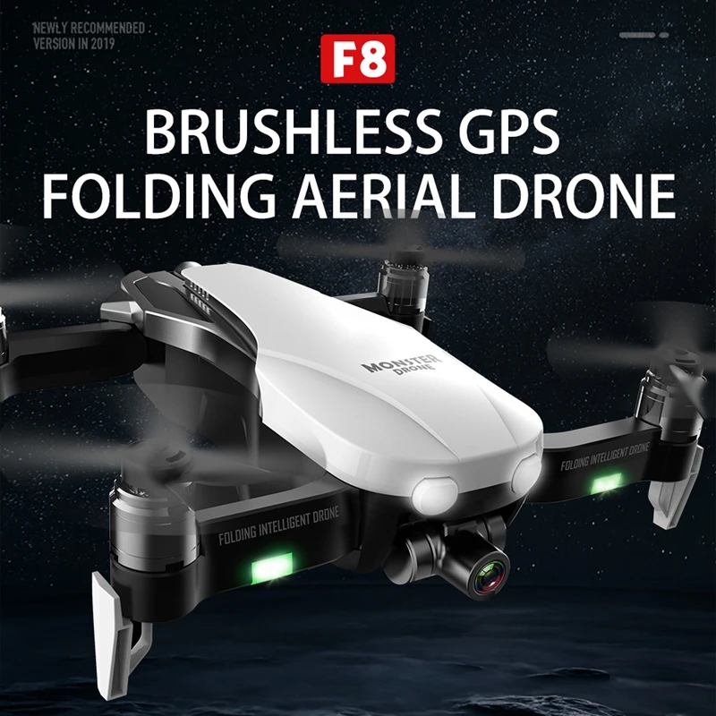 Складной Квадрокоптер F8 с GPS Wi Fi FPV 1080 дюйма 4K|Радиоуправляемые вертолеты| |