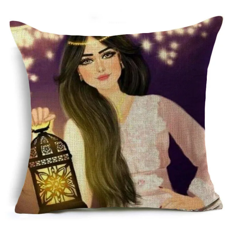 

Home Decorative Ramadan Festival Cushion Cover Cotton Linen Living Room Bedroom Sofa Car Throw Pillow Shams 45x45cm