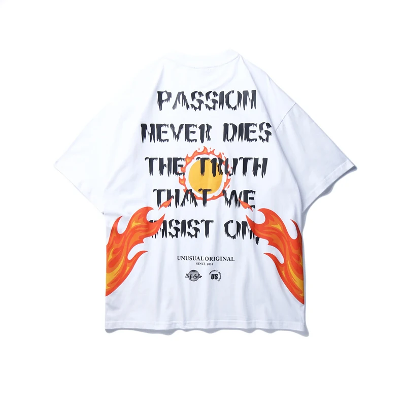 Мужская футболка в стиле ретро с изображением пламени страсть буквы чистый