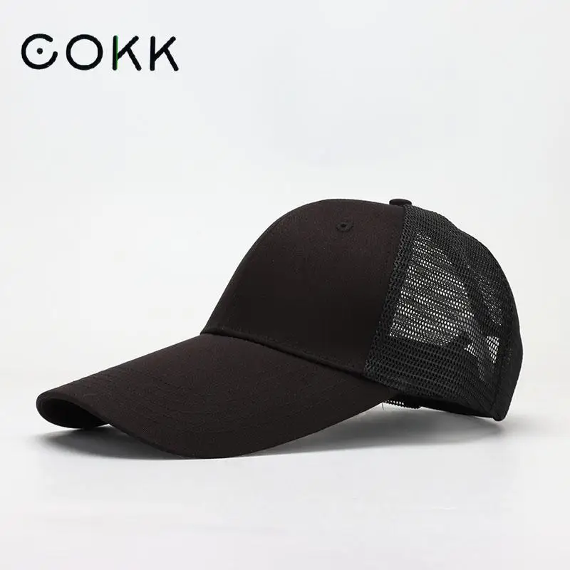 COKK Baseball Caps Men Women's Cap Male Snapback Hip Hop Hat Dad Hat Female Summer Breathable Mesh Cap Gorras Unisex Solid Color