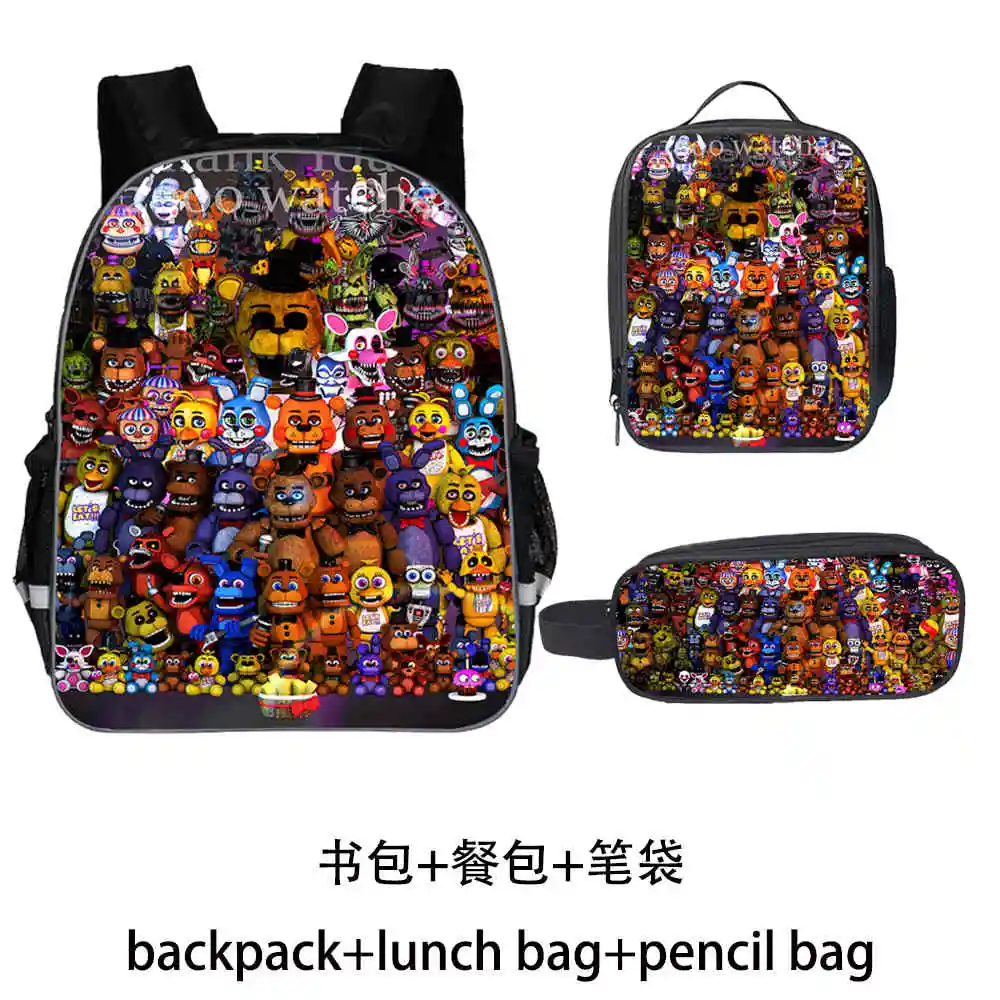 Набор из рюкзака Фредди для мальчиков и девочек FNAF школьный портфель с