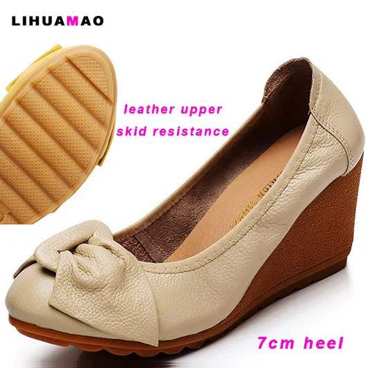 Туфли LIHUAMAO женские из коровьей кожи на платформе с ремешком пятке удобные