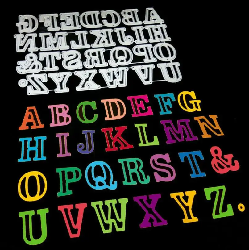 26 букв металлический Трафаретный вырубной штамп большой алфавитные трафареты