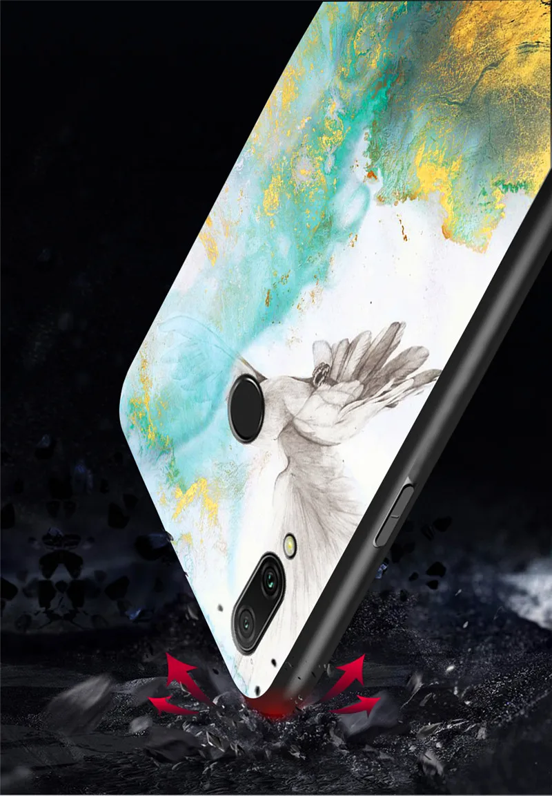 Стеклянный чехол для Huawei Honor Play COR L29 мраморный градиентный Твердый из закаленного