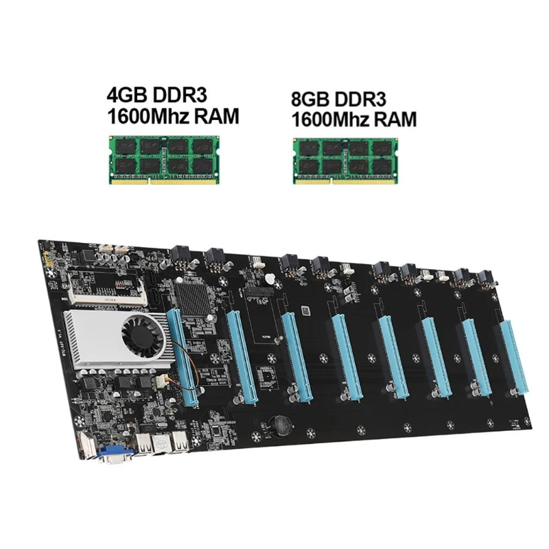 

594A BTC-S37 Miner материнская плата CPU Set DDR3 8pcie16x с низким энергопотреблением для майнинга
