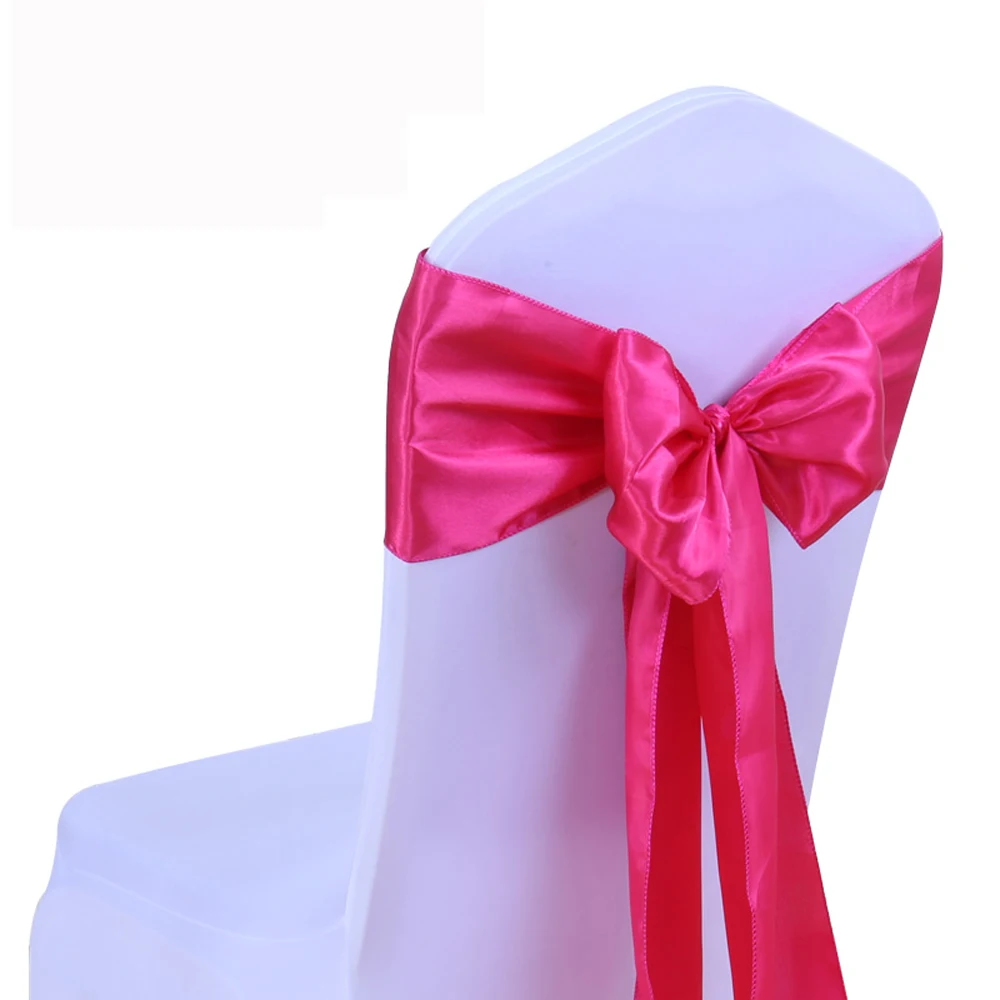 

10pcs 6x108inch Satin Chair Cover Sash Bow 20 Colors Wedding Party Banquet Decorations Gift Package Fabric Dress Belt