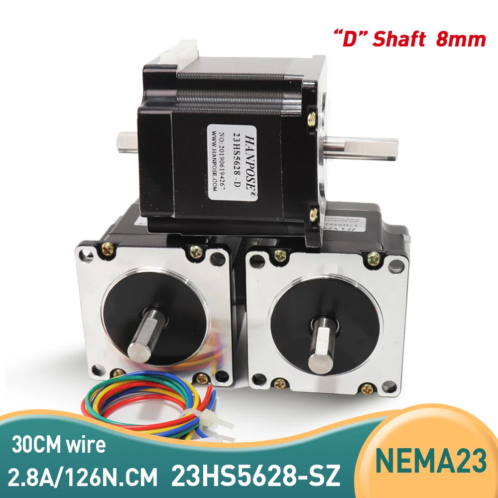 3 шт. 57BYGH56 двойной вал 4-lead Nema 23 шаговый двигатель 23HS5628 2.8A 126N.cm CE ROSH ISO CNC лазерный