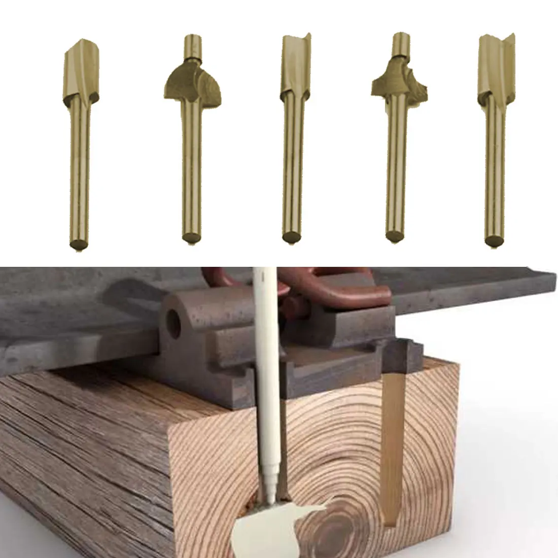 

Woodworking Knife 10pcs 3.175mm Edge Repair Carpenter Drill Bit Shank HSS Router Bit For Dremel Rotary Tool for Copper/ ABS/ PVC