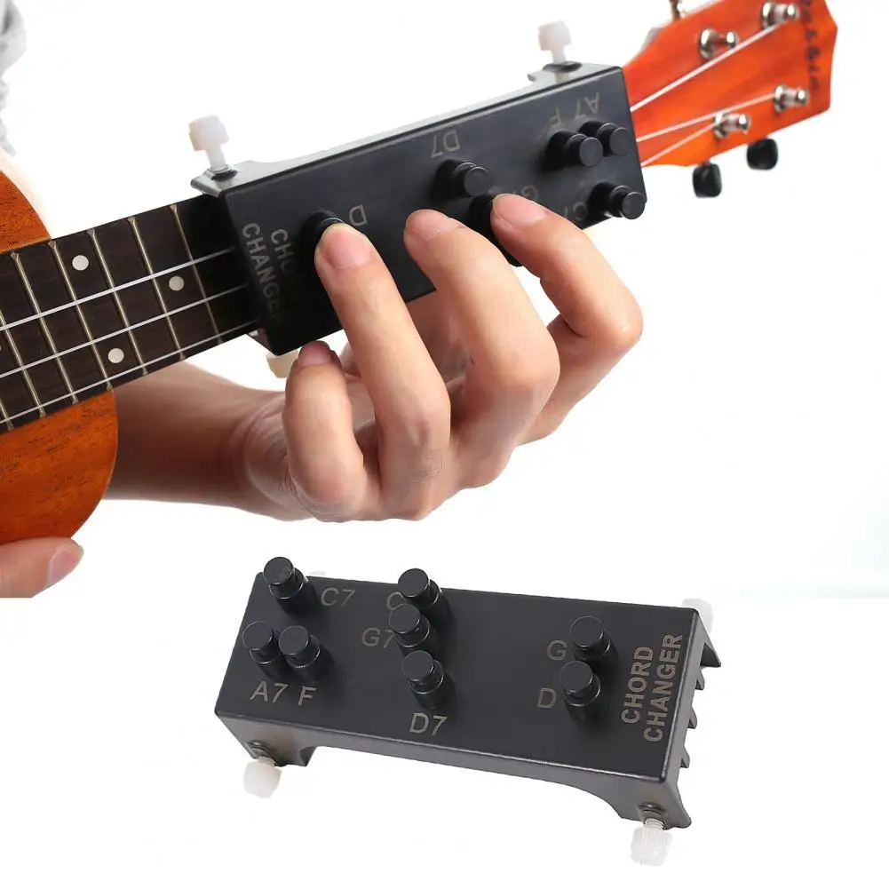 

Portable Plastic Folk Ukulele Beginner Learning One-Key Teaching Chord Aid Musical Instrument Assistant Tool Ukulele Learning Pa