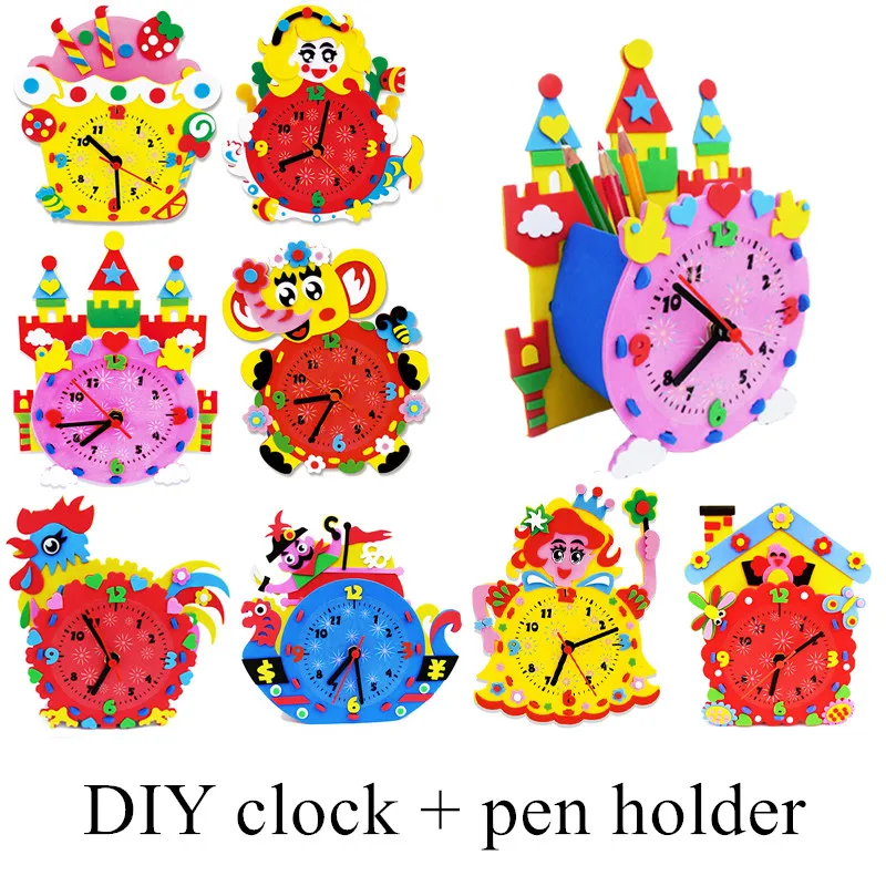 DIY Будильник мультфильм детский сад Обучающие Развивающие игрушки для детей