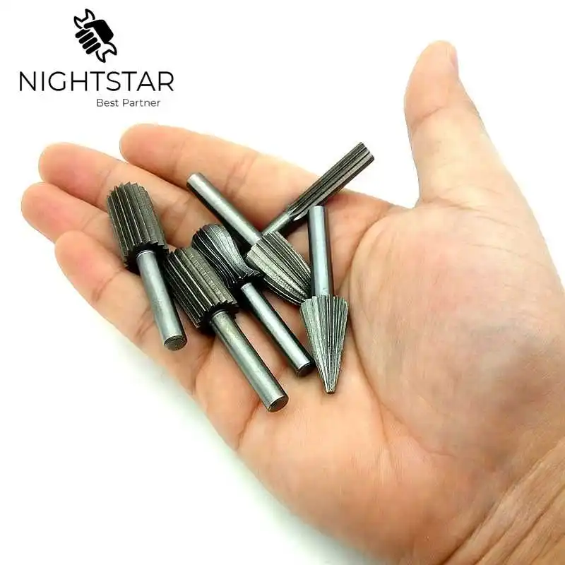 6 шт. твердосплавный резец роторный заусенец набор гравировальных бит с ЧПУ файл