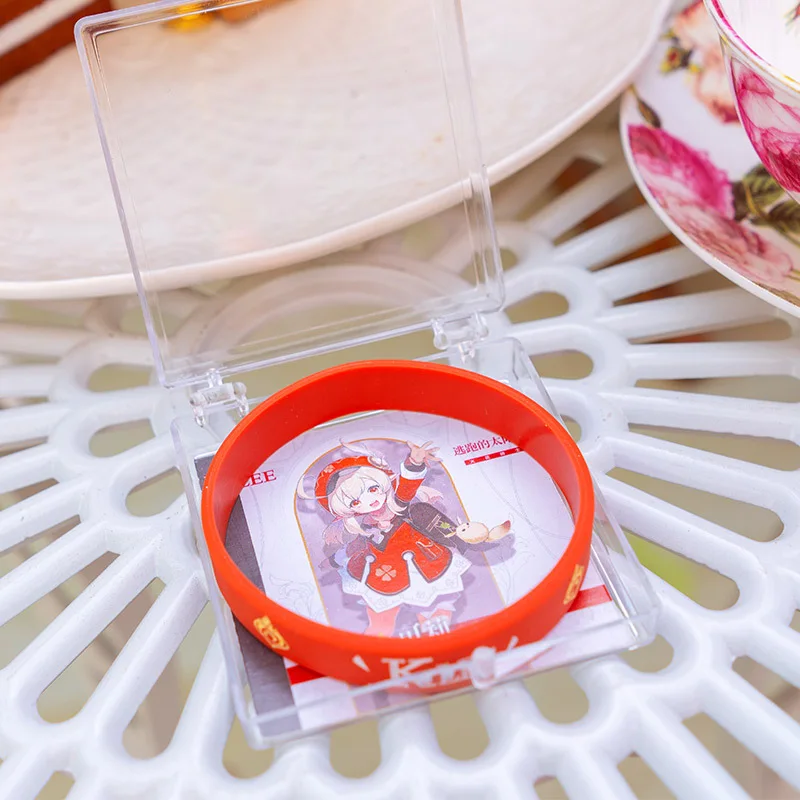

Game Anime Genshin Impact Cosplay Paimon Theme Birthday Valentine's Day Gift Gold-Plated Ring Silicone Stainless Steel Bracelet