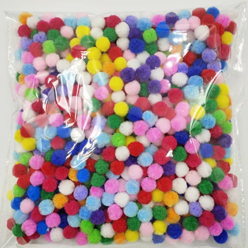 10000 шт. помпоны оптом разноцветные меховые шарики игрушки развивающие поделки