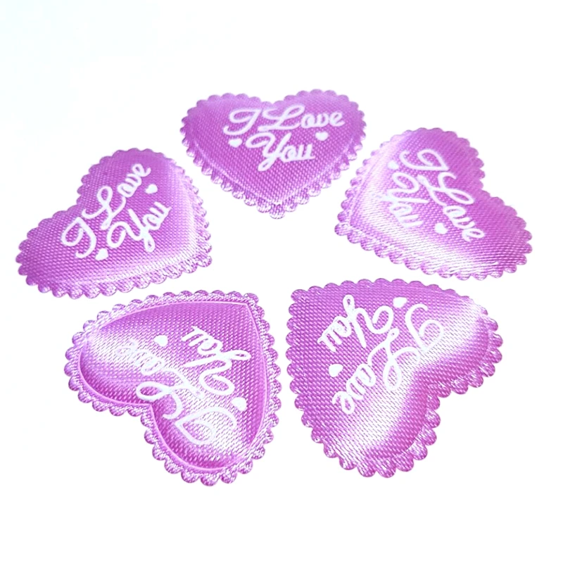 HL 100 шт фиолетовый мягкий войлок Любовь Сердце аппликации свадебное украшение