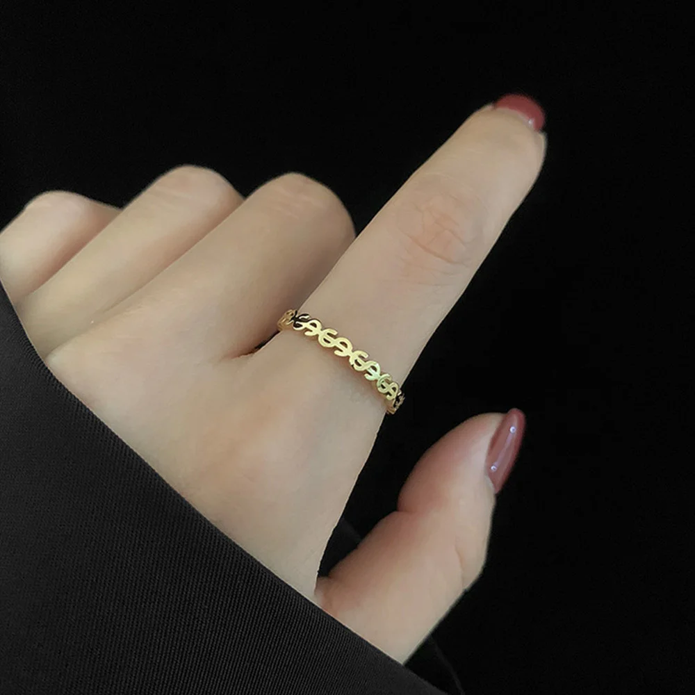 Купи Ins Fashion Women Finger Rings Female Gold Color Stainless Steel Dollar Sign Ring High Quality Statement Jewelry Anillos Mujer за 197 рублей в магазине AliExpress