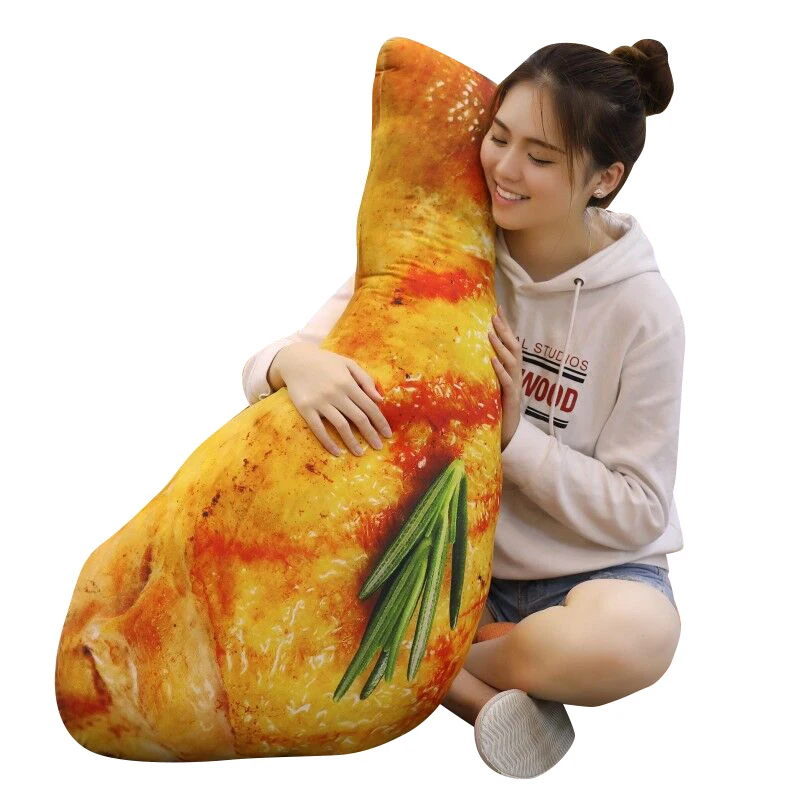 

60-110cm Simulation Food Plush Toys Real Life Chicken Chick Wing Drumstick Fried Rice Noodles Pillow Cushion Funny Birthday Gift