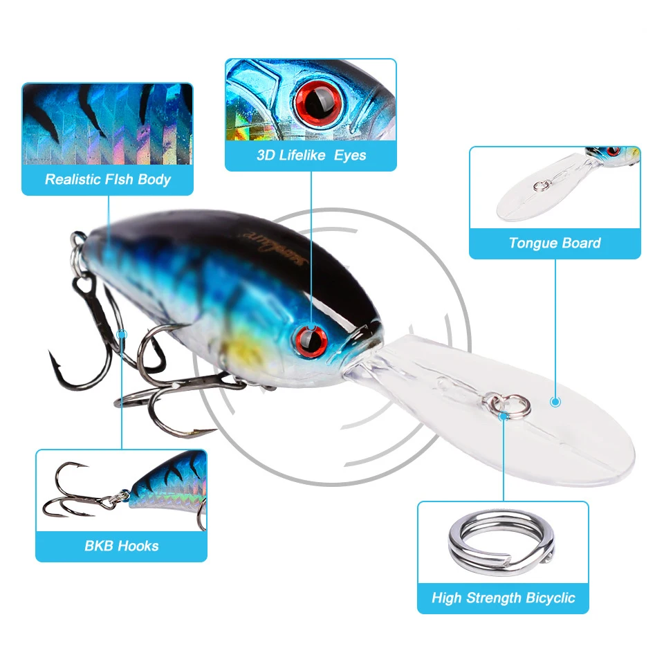 

PROBEROS 6pcs Fishing Lure Set 18g 11cm Hard Artificial Swimbait Lures 6 Color Crankbait Fish Baits #6 Treble hook dhc012