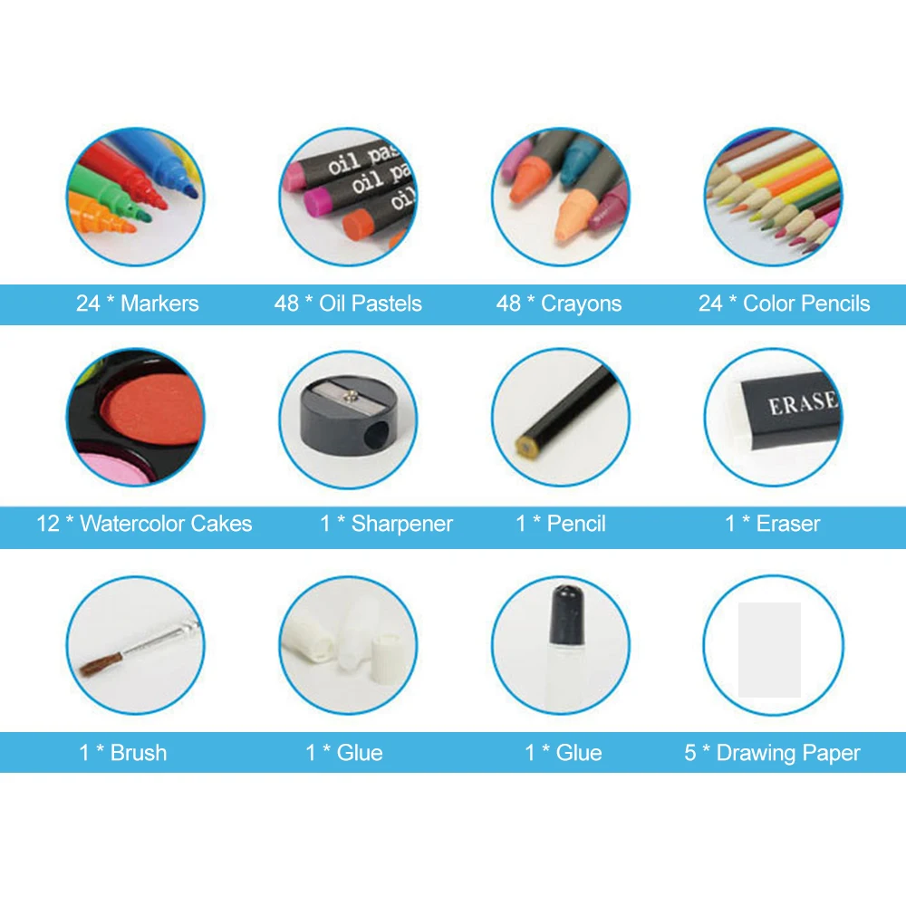 168 шт. роскошный Художественный набор для рисования и с маркером цветные