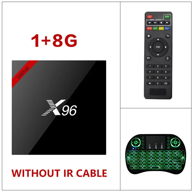 1G 8G Add i8 Backlit X96 S905W Android 7,1 Smart tv Box Amlogic S905W четырехъядерный Android 7.1.2 1 Гб 2 Гб ram 2,4G WiFi 4K HD X96 S905W телеприставка - Цвет: 1G 8G Add i8 Backlit