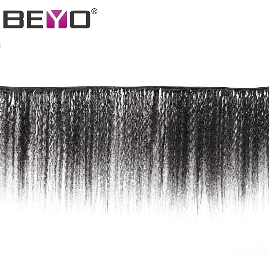 Beyo курчавые прямые бразильские пучки волос плетение с закрытием человеческие
