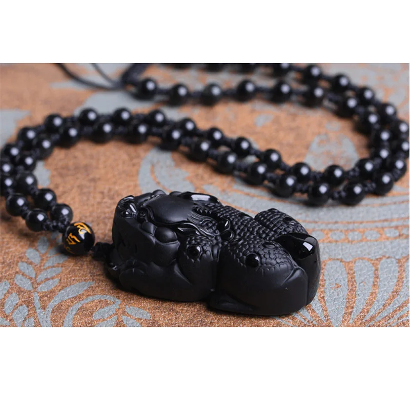 Прямая поставка высококачественный кулон из натурального обсидиана подвеска PIXIU