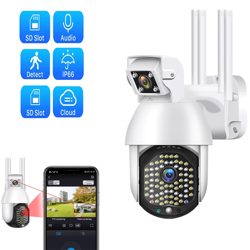 

Binocular HD lens outdoor 360Â°waterproof wireless wifi camera remote mobile phone night vision HD video surveillance ip camera