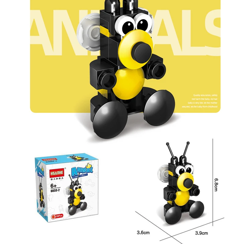 

Children's Cartoon Small Particles Animal Car Airplane Building Block Puzzle Miniature Building Block Puzzle Toys Kids Gift