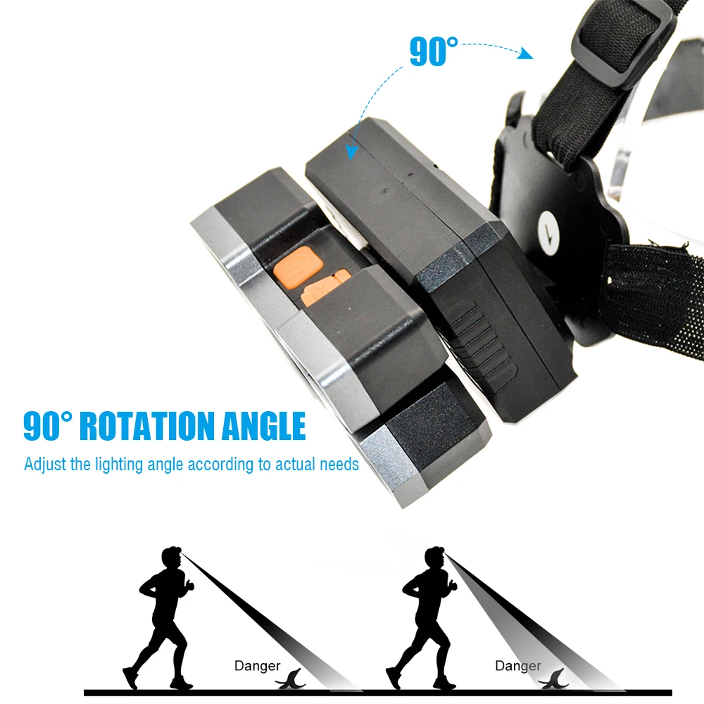 Фонарь налобный BORUiT с пятью источниками света водонепроницаемый Мощный