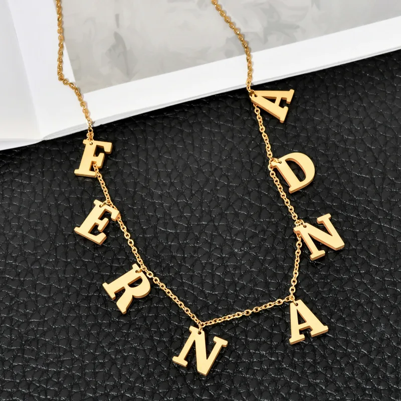 

Stylisteel 26 Letters Name Custom Necklace for Women Wedding Anniversary Birthday Gift Nameplate Jewelry for Wife Girlfriend