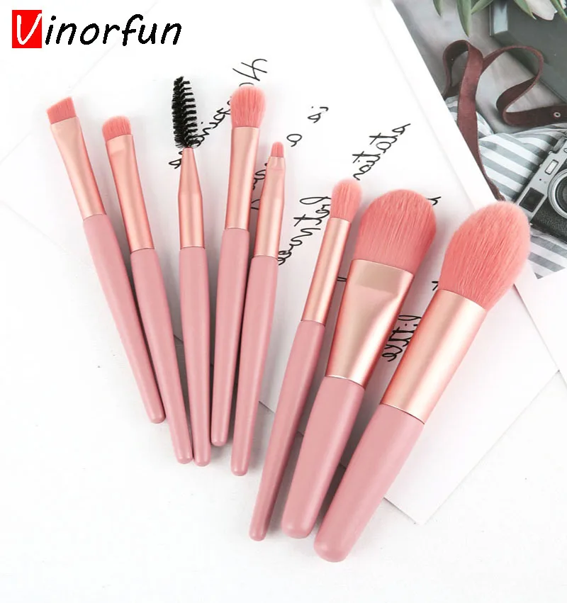 Набор кистей для макияжа 8 шт. кисточки основы пудры растушевки теней бровей