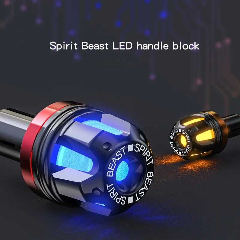 

SPIRIT BEAST Motorcycle Accessories Handlebar Balance Head Handle Decoration Motocross Grips Motor Protection Led Signal Lights