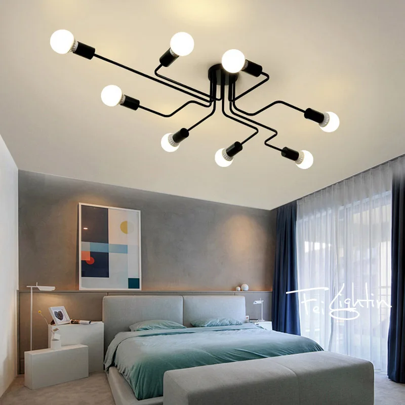 Современный потолочный светильник из кованого железа лампа для спальни в стиле