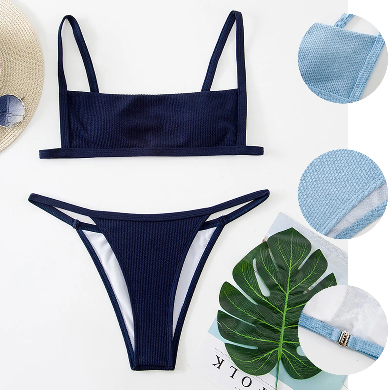 

Bikini Sexy Swimwears Swimsuits Women Bikinisleaves Print Bandageset Push-up Brazilianbeachswimsuit Girl