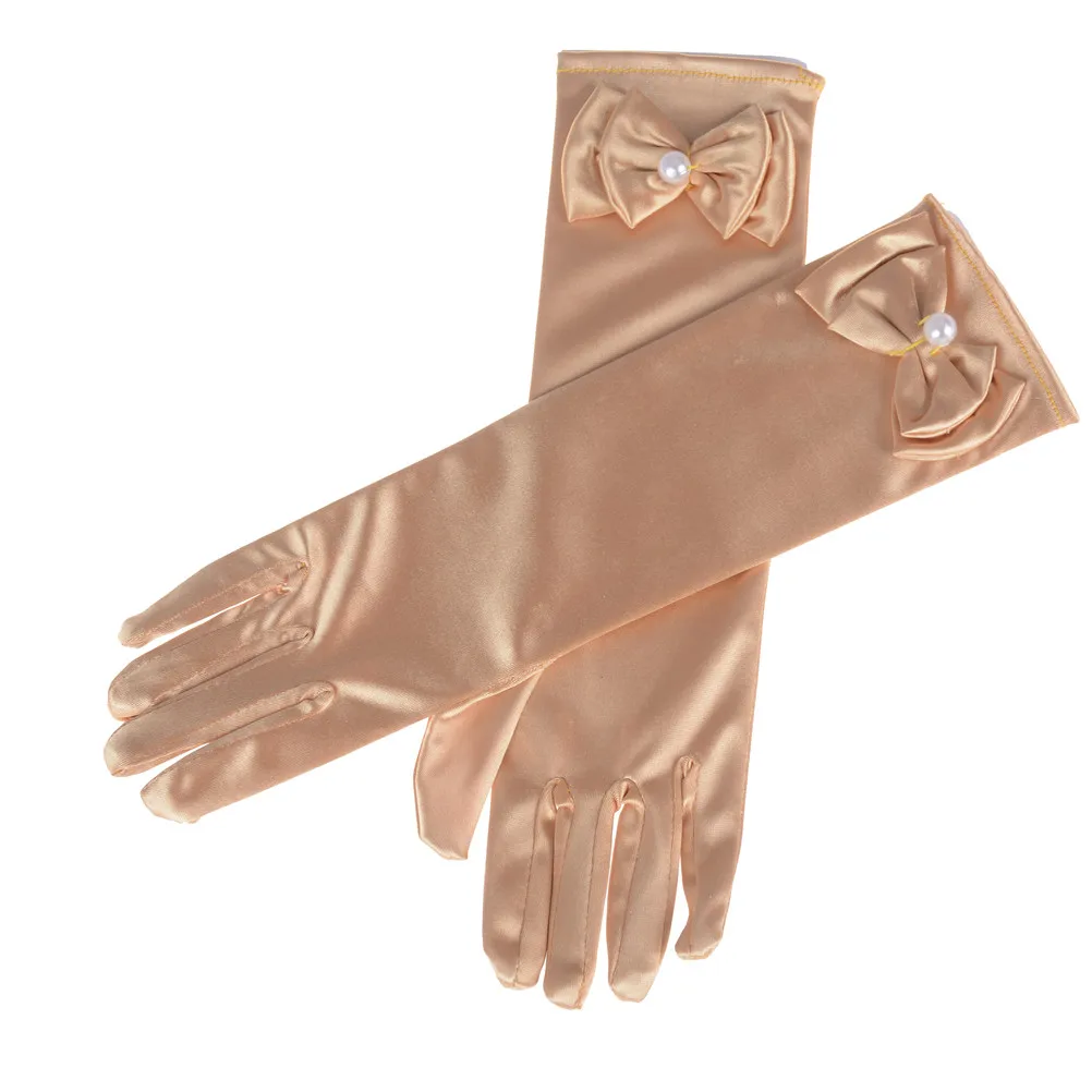 

Girls Cosplay Accessories Baby Satin Costume Bow Gloves Princess Party Supplies Girl Birthday Gift