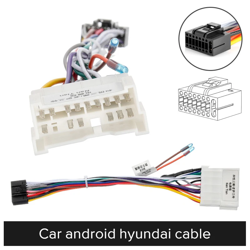 2 din Автомобильный Android-радиокабель для 16P автомобильный Android мультимедийный плеер
