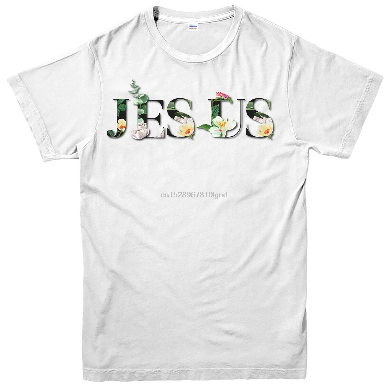 Футболка с изображением Иисуса сада розы растения декоративные футболка для