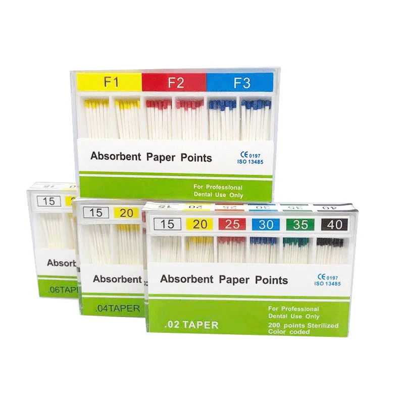 

Dental Absorbent Paper Points Sterile Mixed Sizes 02 04 06 F1 F2 F3 Taper 15-40# For Dentist Use Dentistry Materials Tools
