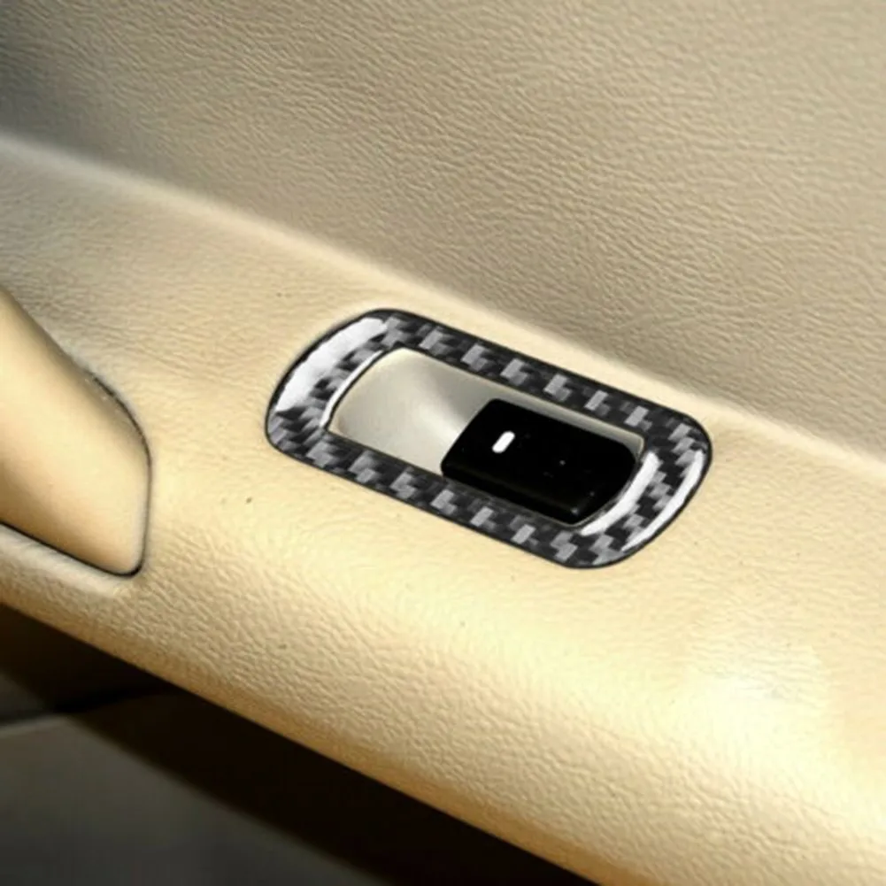 

4Pc For Corvette C6 2005-07 Carbon Fiber Window Lift Panel Interior Trim Sticker Car Accessories Car Interior Decoration